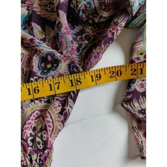 Jordache Juniors Top Blouse Sheer Pullover Bell 3/4‎ Sleeve Round Neck XL - Picture 10 of 12